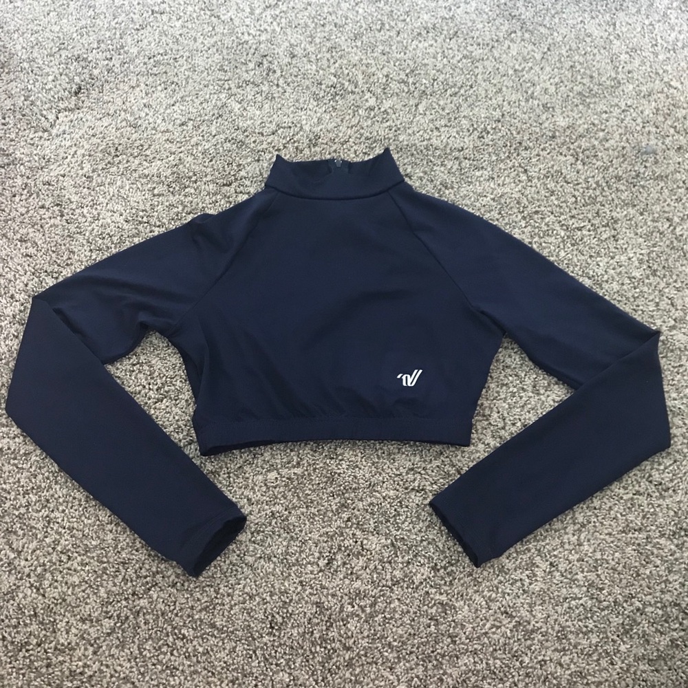 Varsity navy blue midriff cheer dance medium